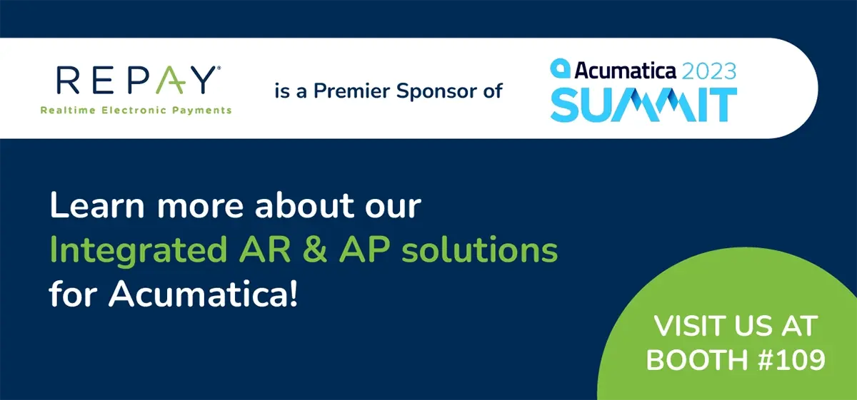REPAY is a Premier Sponsor at Acumatica Summit 2023