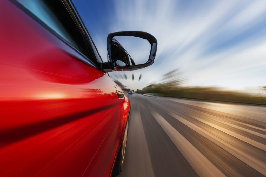 car on the road with motion blur background