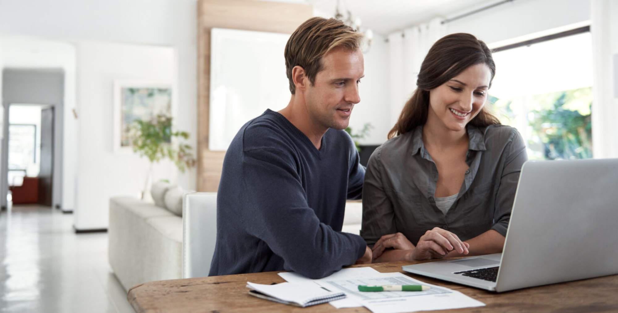 Couple with a computer