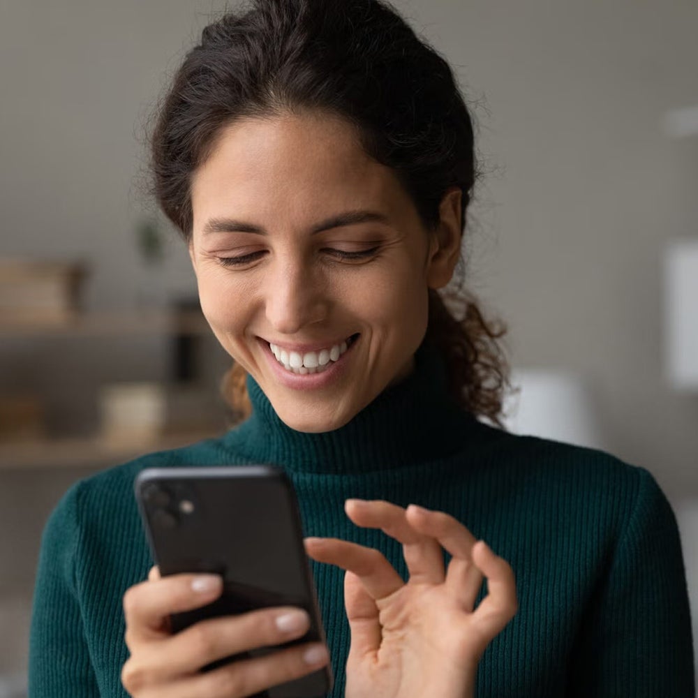 woman with phone