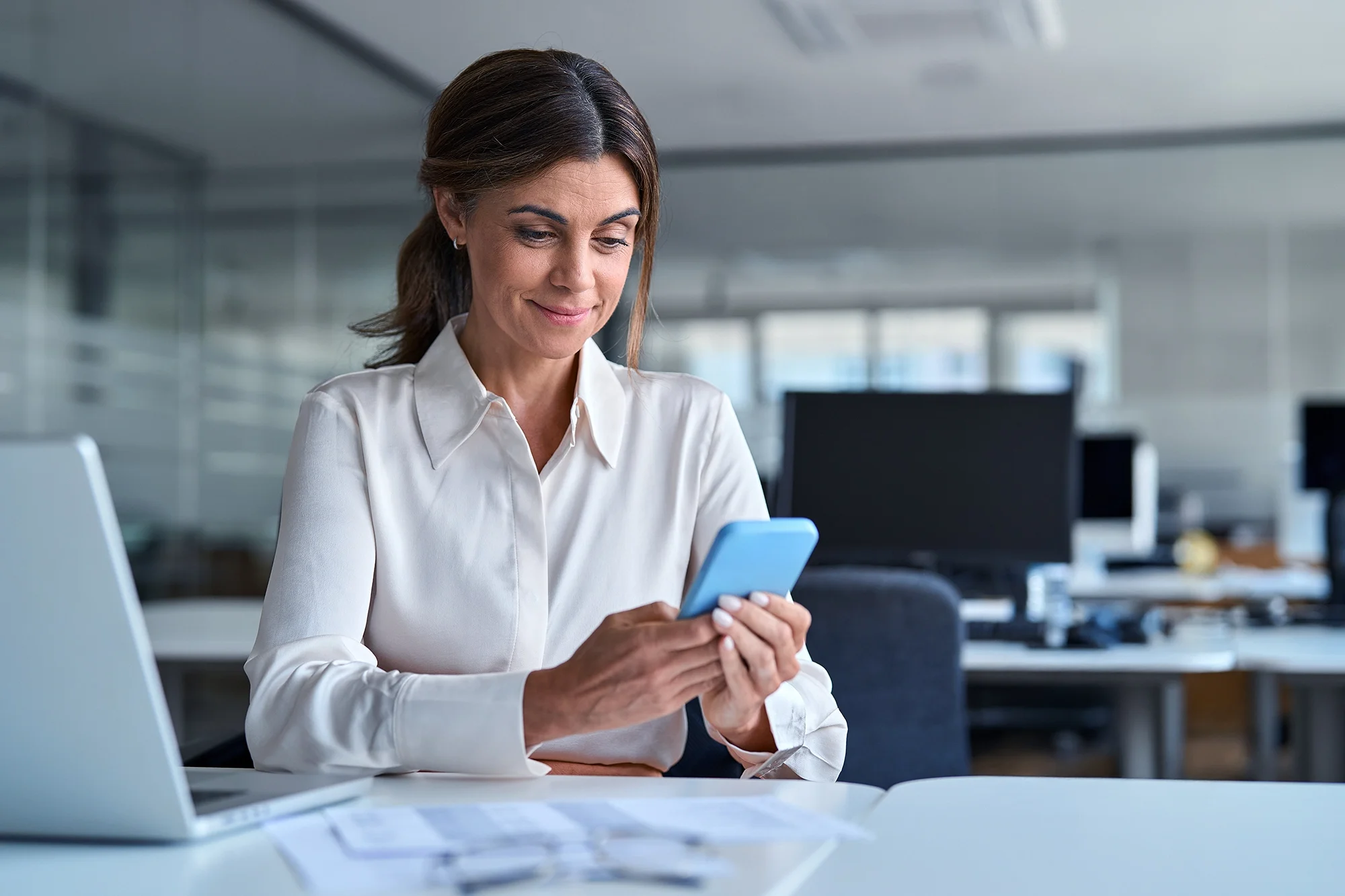 woman with phone