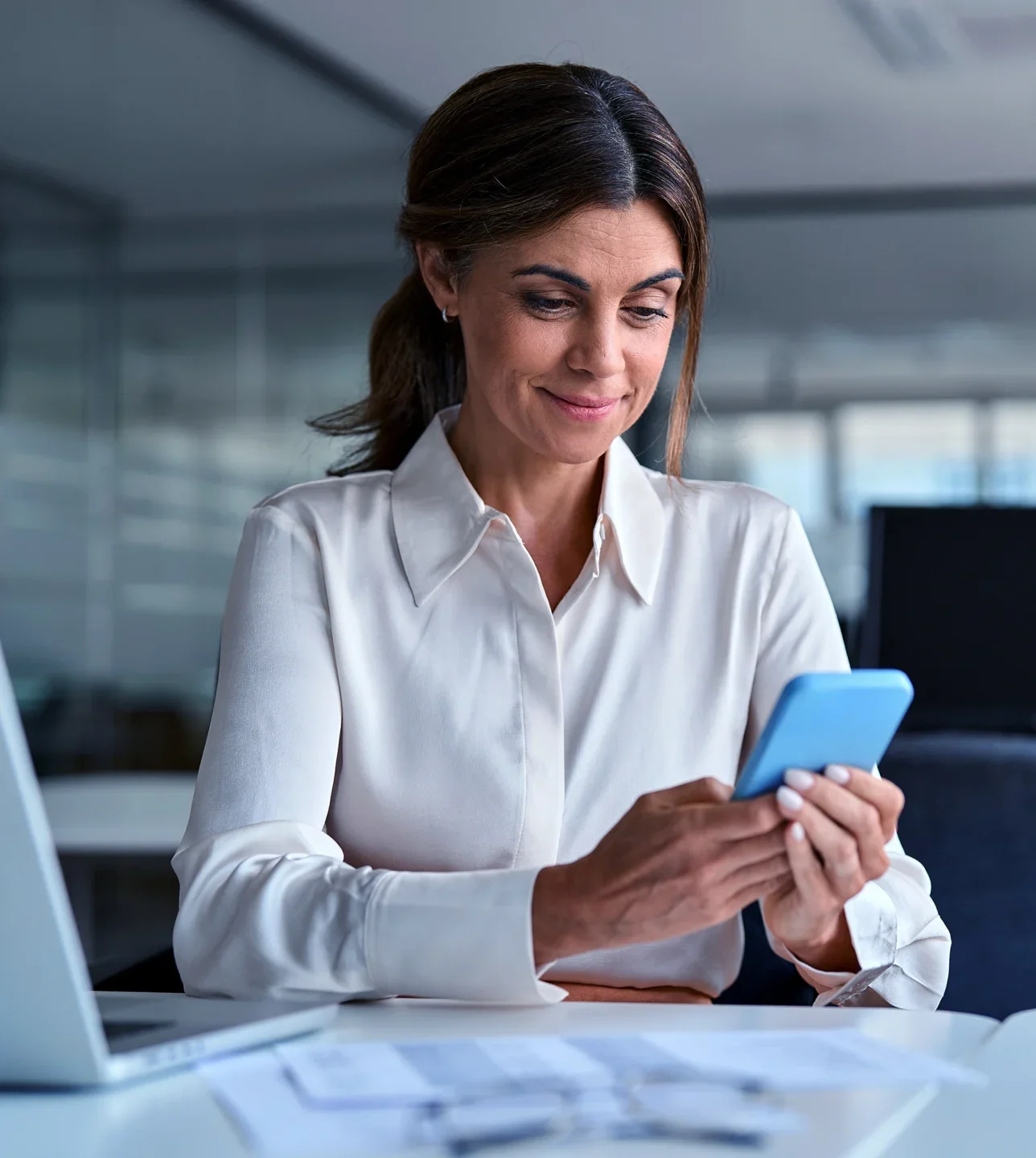 woman with phone